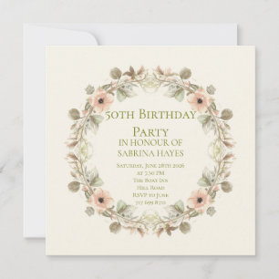 Elegante Florale Gartenparty-Blumenname Karte
