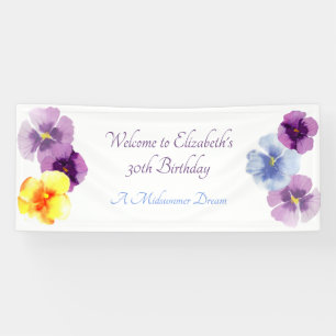 Elegante florale Geburtstagsfeier Frühlingsfeier W Banner