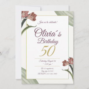 Elegante florale Geburtstagskarte - Customiz Einladung