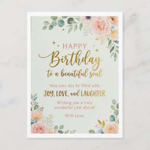 Elegante Florale Geburtstagskarte – Herzlichen Glü Postkarte