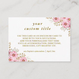 Elegante florale Geburtstagsparty Begleitkarte