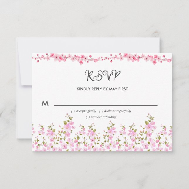 Elegante florale Geburtstagsparty RSVP Karte (Vorderseite)