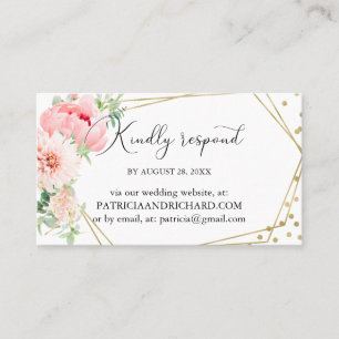 Elegante florale geometrische Hochzeit Online-RSVP Visitenkarte
