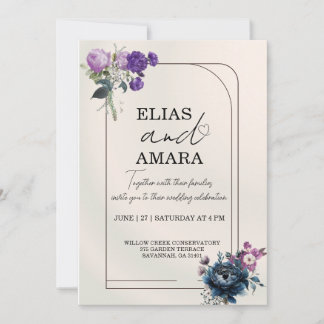 Elegante florale geometrische Hochzeitseinladung Einladung
