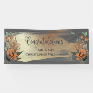 Elegante florale Glückwünsche Hochzeit Banner