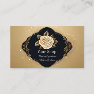 Elegante florale goldene Rose Visitenkarte