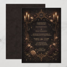 Elegante florale gothische Halloween-Hochzeitseinl