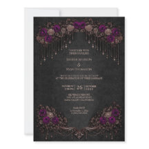 Elegante florale gothische Halloween-Hochzeitseinl