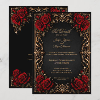 Elegante florale gotische Hochzeitseinladung Einladung