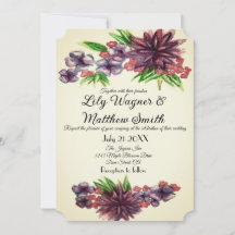 Elegante Florale Grün Hochzeitseinladung