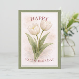 Elegante Florale Happy Valentinstag-Karte Feiertagskarte