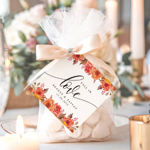Elegante Florale Herbsthochzeit Verliebe Dich Geschenkanhänger