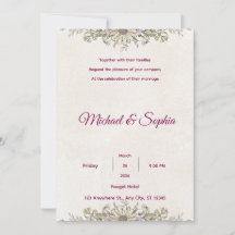 Elegante Florale Hochzeit Danksagungskarte
