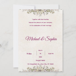 Elegante Florale Hochzeit Danksagungskarte Einladung