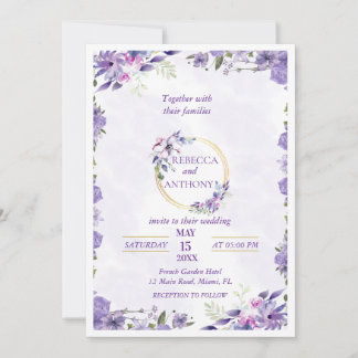 Elegante Florale Hochzeit Einladung