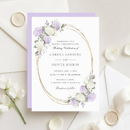 Elegante Florale Hochzeit mit lila Hortensien und Einladung
