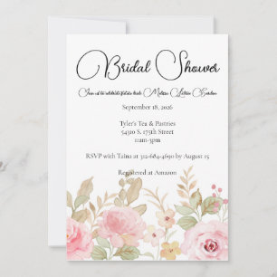 Elegante Florale Hochzeit Personalisierte Brautpar Einladung