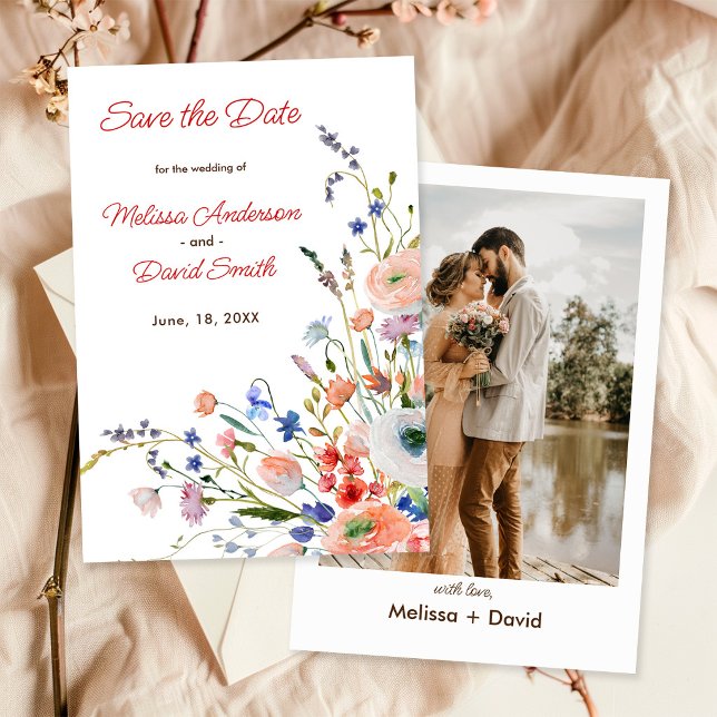 Elegante Florale Hochzeit Save The Date (Von Creator hochgeladen)