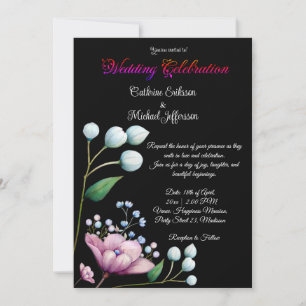 Elegante florale Hochzeit Soft Botanical Romance Einladung