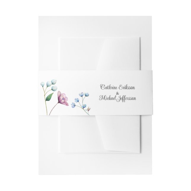 Elegante florale Hochzeit Soft Botanical Romance Einladungsbanderole (Vorderseite Beispiel)
