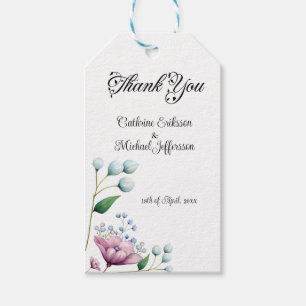 Elegante florale Hochzeit Soft Botanical Romance Geschenkanhänger