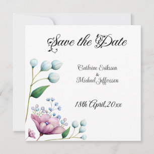Elegante florale Hochzeit Soft Botanical Romance Save The Date