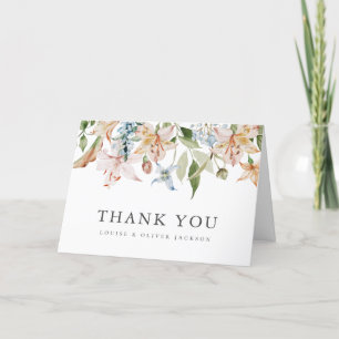 Elegante Florale Hochzeits-Dankeskarten Dankeskarte