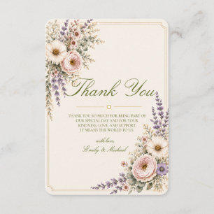 Elegante Florale Hochzeits-Dankeskarten Dankeskarte