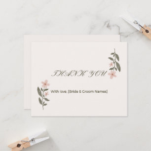 Elegante Florale Hochzeits-Dankeskarten Karte