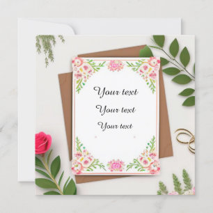 Elegante florale Hochzeits-Einladung Einladung