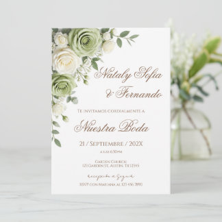 Elegante Florale Hochzeits-Einladung Einladung