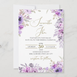 Elegante Florale Hochzeits-Einladung Einladung