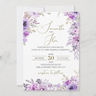 Elegante Florale Hochzeits-Einladung Einladung