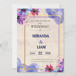 Elegante Florale Hochzeits-Einladung Einladung