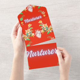 Elegante Florale Hochzeits-Einladung | Personalisi All In One Einladung
