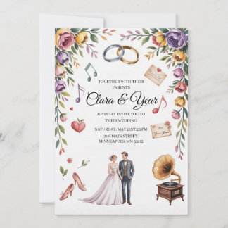 Elegante Florale Hochzeits-Einladung | Romantische Einladung