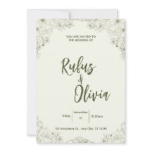 Elegante Florale Hochzeits-Einladung | Vintage Bot