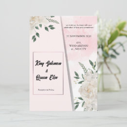 Elegante Florale Hochzeits-Einladungskarte Einladung