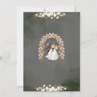 Elegante Florale Hochzeits-Einladungskarte Einladung