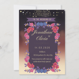 Elegante Florale Hochzeits-Einladungskarte – Roman Einladung