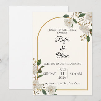 Elegante Florale Hochzeits-Einladungsvorlage Einladung