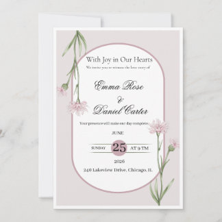 Elegante Florale Hochzeits-Einladungsvorlage | Lux Einladung