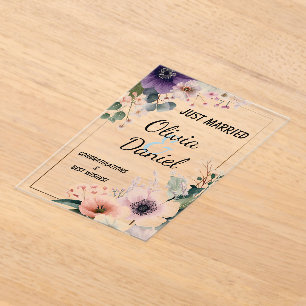 💐 Elegante Florale Hochzeits-Erinnerung 🌸✨ Acryleinladungen