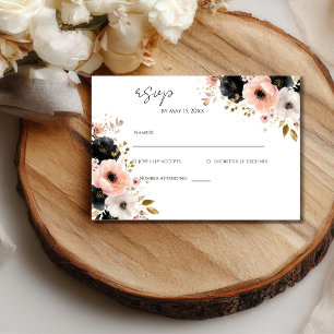 Elegante Florale Hochzeits-RSVP-Karte RSVP Karte