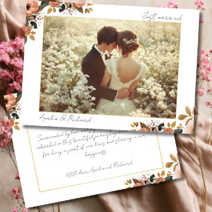 Elegante Florale Hochzeitsanzeigenkarte Ankündigung