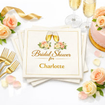 Elegante Florale Hochzeitsdusche Champagner Toast 