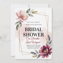 Elegante Florale Hochzeitsdusche-Einladung | Moder