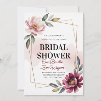 Elegante Florale Hochzeitsdusche-Einladung | Moder Einladung