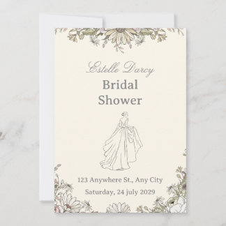 Elegante florale Hochzeitsdusche-Einladung, Romant Einladung