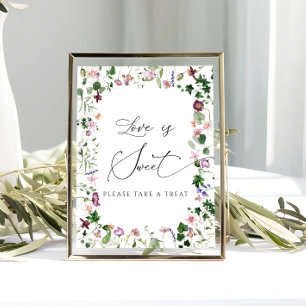 Elegante Florale Hochzeitsdusche Love is Sweet Pos Poster